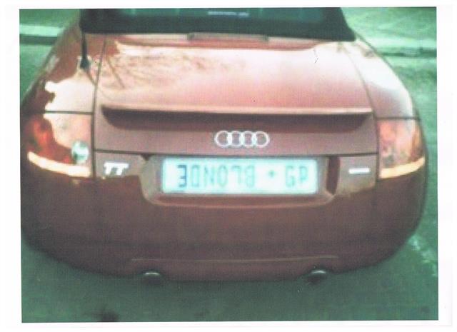 THE BLOND'S NUMBER PLATE!